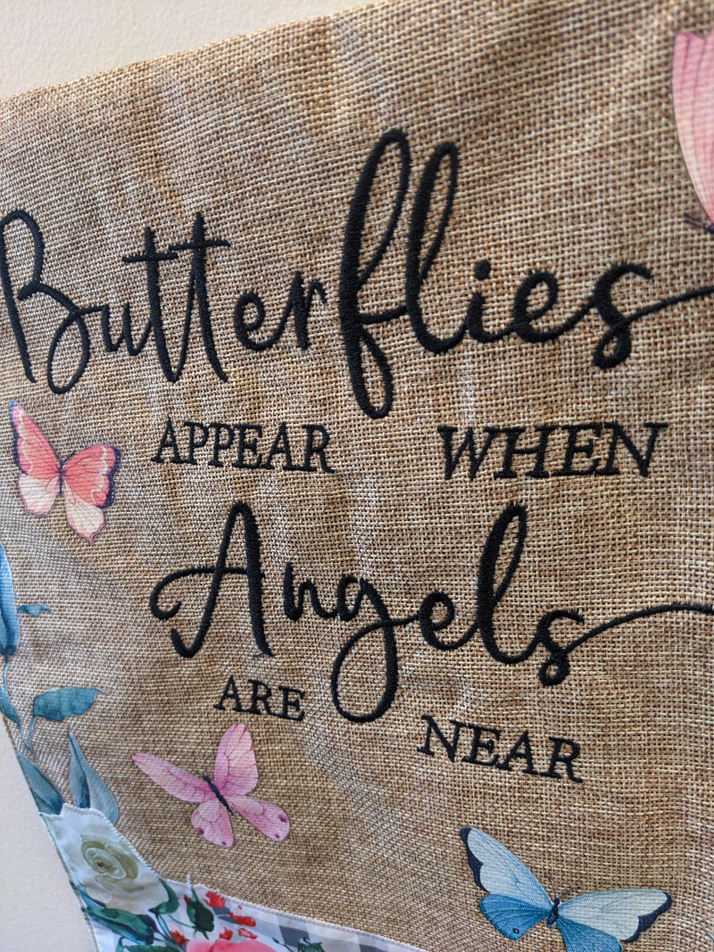 Butterflies Floral 2-Sided Burlap Garden Flag 12.5x18"