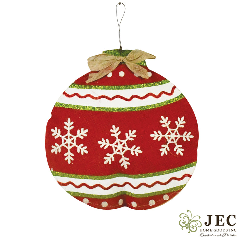 Ornament Burlap Wall Décor 12"x12"